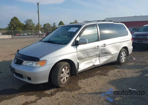 2002 Honda Odyssey Ex z USA, uszkodzony, nr VIN 2HKRL18602H535431